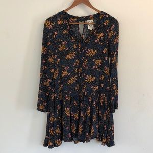 Anthropologie Floral Ruffle Tunic